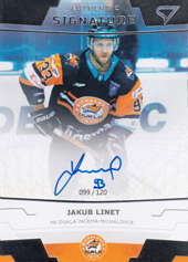 Linet Jakub 19-20 Tipsport Liga Authentic Signature #A39