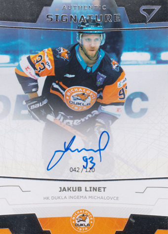 Linet Jakub 19-20 Tipsport Liga Authentic Signature #A39