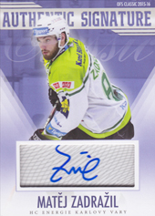 Zadražil Matěj 15-16 OFS Classic Authentic Signature #66