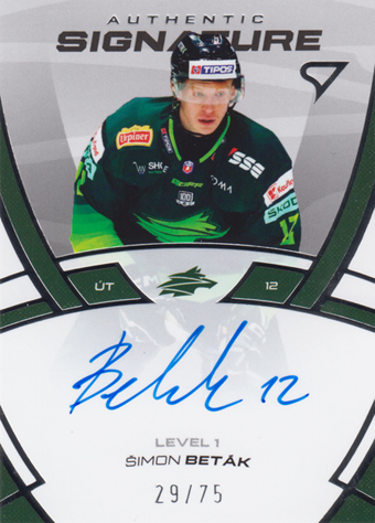 Beták Šimon 24-25 Tipos Extraliga Authentic Signature Level 1 #SL1-BE