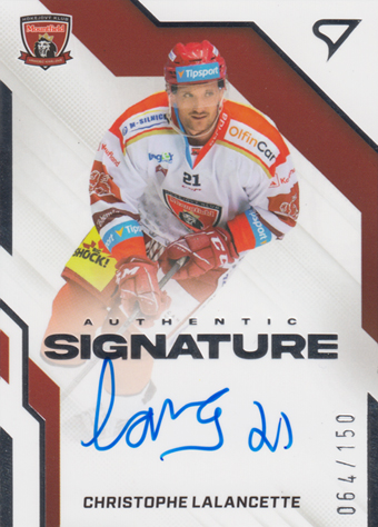Lalancette Christophe 22-23 Tipsport Extraliga Authentic Signature Level 1 #AS1-CL