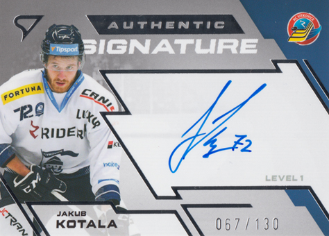Kotala Jakub 23-24 Tipsport Extraliga Authentic Signature Level 1 #SL1-KO