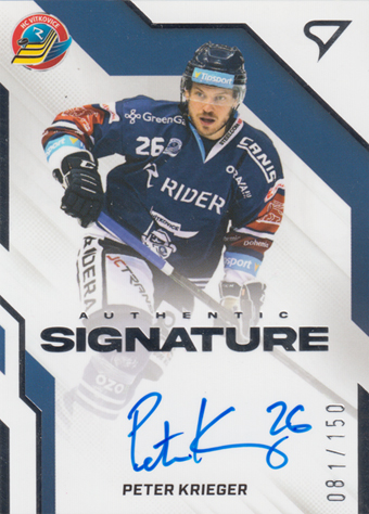 Krieger Peter 22-23 Tipsport Extraliga Authentic Signature Level 1 #AS1-KR