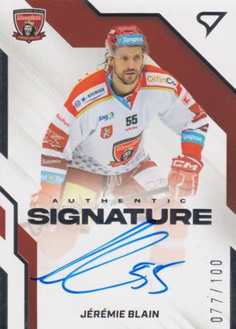 Blain Jérémie 22-23 Tipsport Extraliga Authentic Signature Level 2 #AS2-JB