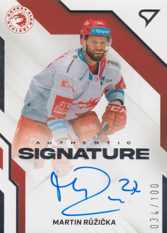 Růžička Martin 22-23 Tipsport Extraliga Authentic Signature Level 2 #AS2-MR