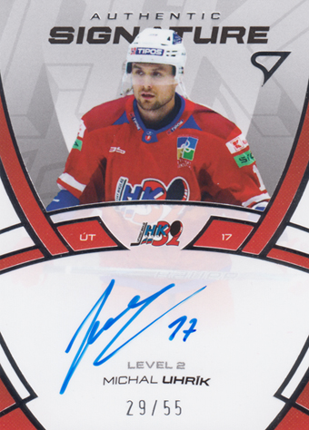 Uhrík Michal 24-25 Tipos Extraliga Authentic Signature Level 2 #SL2-MU
