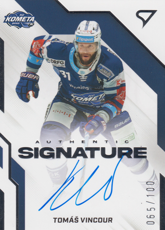 Vincour Tomáš 22-23 Tipsport Extraliga Authentic Signature Level 2 #AS2-TV
