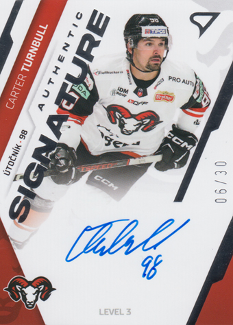 Turnbull Carter 23-24 Tipos Extraliga Authentic Signature Level 3 #SL3-CT