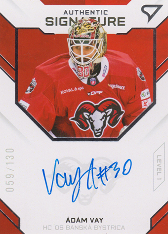 Vay Ádám 20-21 Tipos Extraliga Authentic Signature Level 1 #SL1-01