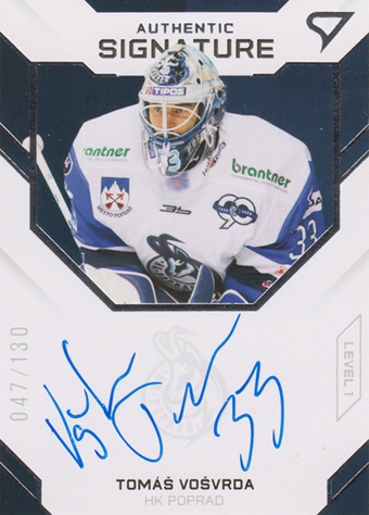 Vošvrda Tomáš 20-21 Tipos Extraliga Authentic Signature Level 1 #SL1-08