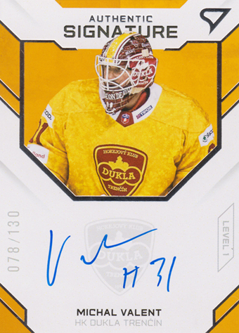 Valent Michal 20-21 Tipos Extraliga Authentic Signature Level 1 #SL1-11