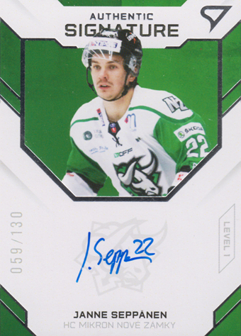 Seppänen Janne 20-21 Tipos Extraliga Authentic Signature Level 1 #SL1-24