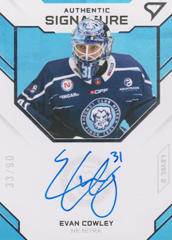 Cowley Evan 20-21 Tipos Extraliga Authentic Signature Level 2 #SL2-12