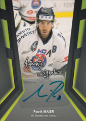 Maier Patrik 17-18 Premium Cards Authentic Signature #AS-MA