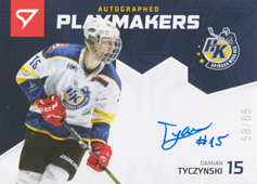 Tyczyński Damian 20-21 Slovenská hokejová liga Autographed Playmakers #AP-19