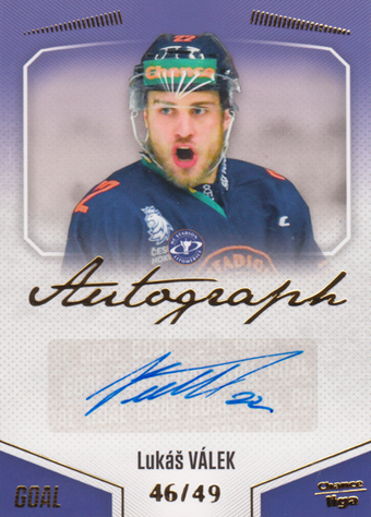 Válek Lukáš 22-23 GOAL Cards Chance liga Autograph #A-29