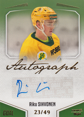 Sihvonen Riku 22-23 GOAL Cards Chance liga Autograph #A-95