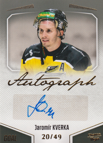 Kverka Jaromír 22-23 GOAL Cards Chance liga Autograph #A-102