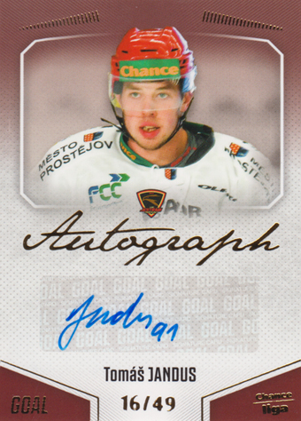 Jandus Tomáš 22-23 GOAL Cards Chance liga Autograph #A-108