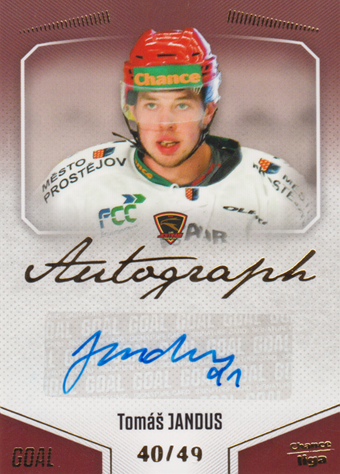 Jandus Tomáš 22-23 GOAL Cards Chance liga Autograph #A-108