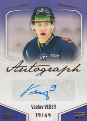 Veber Václav 22-23 GOAL Cards Chance liga Autograph #A-109