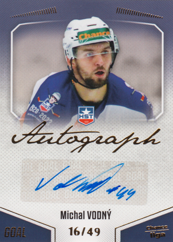 Vodný Michal 22-23 GOAL Cards Chance liga Autograph #A-119