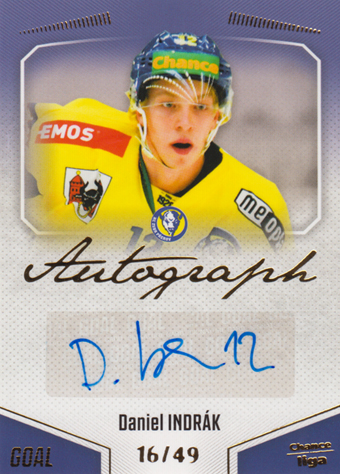 Indrák Daniel 22-23 GOAL Cards Chance liga Autograph #A-126