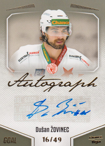 Žovinec Dušan 22-23 GOAL Cards Chance liga Autograph #A-129
