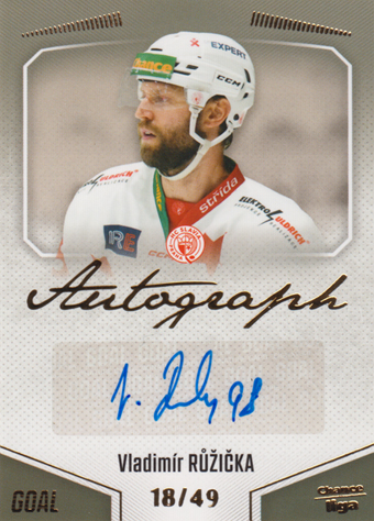 Růžička Vladimír 22-23 GOAL Cards Chance liga Autograph #A-130