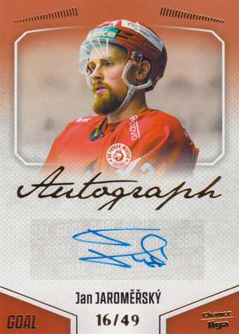 Jaroměřský Jan 22-23 GOAL Cards Chance liga Autograph #A-140