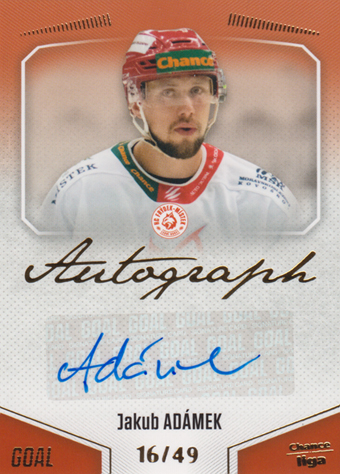 Adámek Jakub 22-23 GOAL Cards Chance liga Autograph #A-141