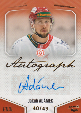 Adámek Jakub 22-23 GOAL Cards Chance liga Autograph #A-141