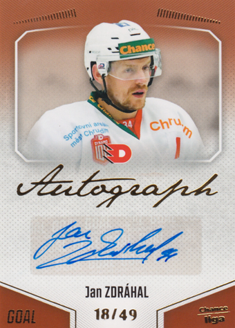 Zdráhal Jan 22-23 GOAL Cards Chance liga Autograph #A-145
