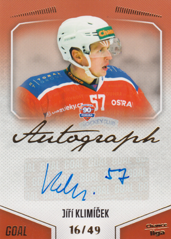 Klimíček Jiří 22-23 GOAL Cards Chance liga Autograph #A-151