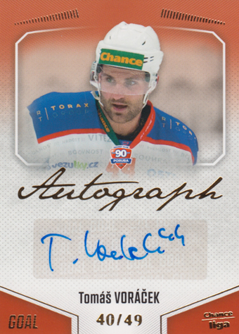 Voráček Tomáš 22-23 GOAL Cards Chance liga Autograph #A-152