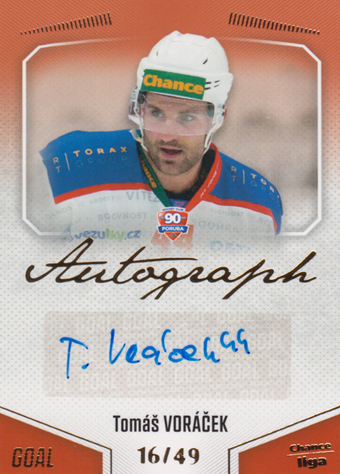 Voráček Tomáš 22-23 GOAL Cards Chance liga Autograph #A-152