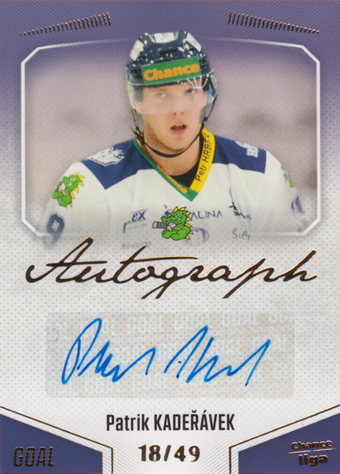 Kadeřávek Patrik 22-23 GOAL Cards Chance liga Autograph #A-157