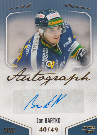 Bartko Jan 22-23 GOAL Cards Chance liga Autograph #A-164