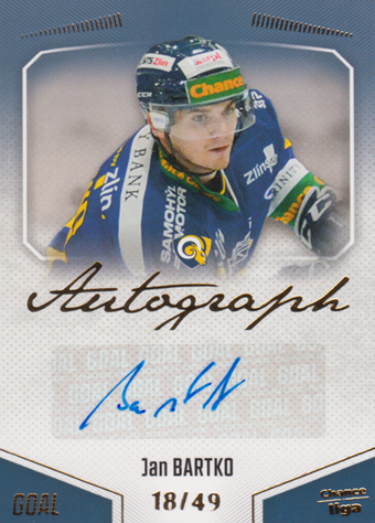 Bartko Jan 22-23 GOAL Cards Chance liga Autograph #A-164