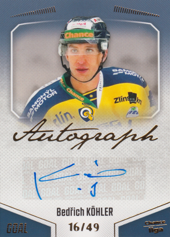 Köhler Bedřich 22-23 GOAL Cards Chance liga Autograph #A-167