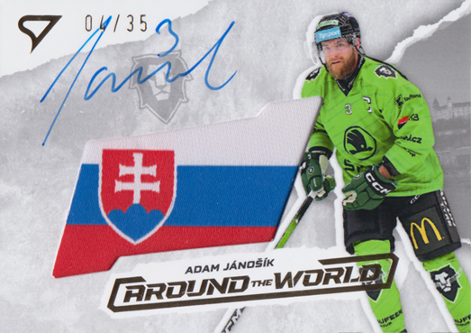Jánošík Adam 25-26 Tipsport Extraliga Around the World Gold Auto Flag #AWS-AJ