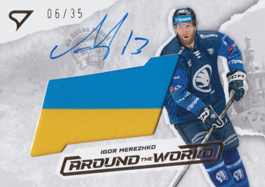 Merezhko Igor 25-26 Tipsport Extraliga Around the World Gold Auto Flag #AWS-IM