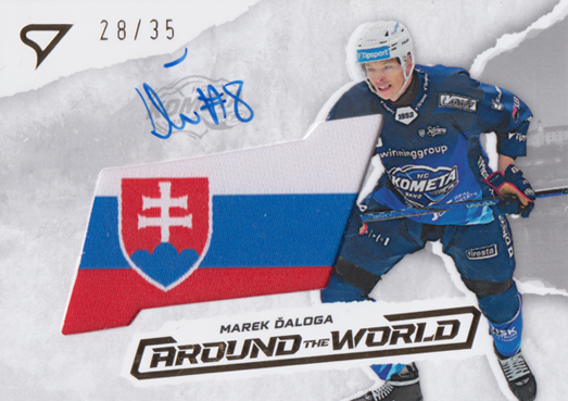 Ďaloga Marek 25-26 Tipsport Extraliga Around the World Gold Auto Flag #AWS-MD