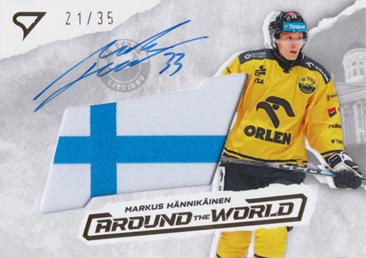 Hännikainen Markus 25-26 Tipsport Extraliga Around the World Gold Auto Flag #AWS-MH