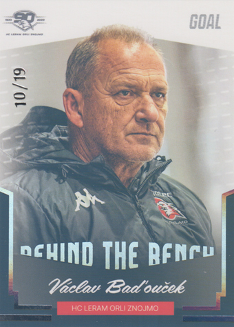 Baďouček Václav 23-24 GOAL Cards Chance liga Behind the Bench Silver #BB-29