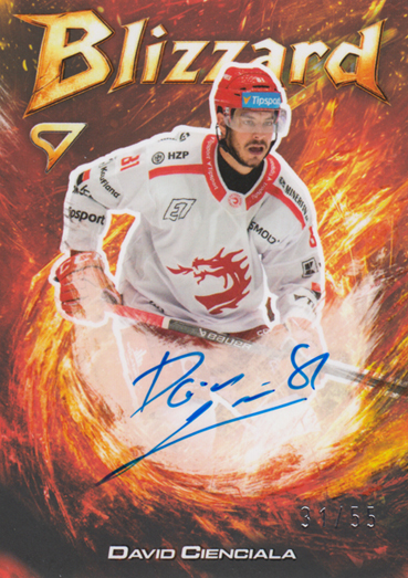 Cienciala David 25-26 Tipsport Extraliga Blizzard Red Auto #BLS-DC