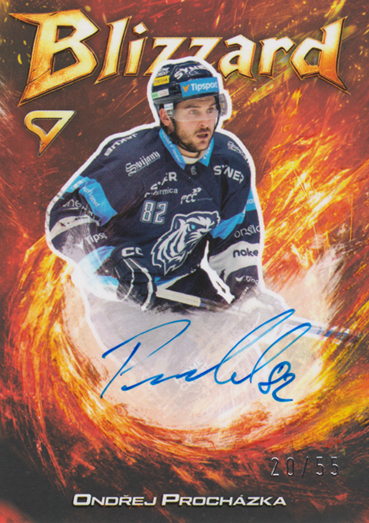 Procházka Ondřej 25-26 Tipsport Extraliga Blizzard Red Auto #BLS-PR