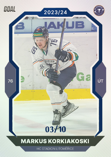 Korkiakoski Markus 23-24 GOAL Cards Chance liga Blue #79