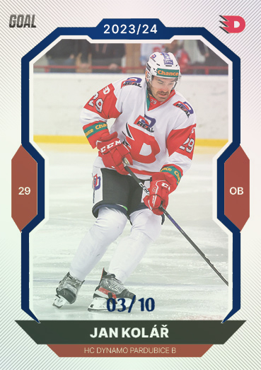 Kolář Jan 23-24 GOAL Cards Chance liga Blue #174