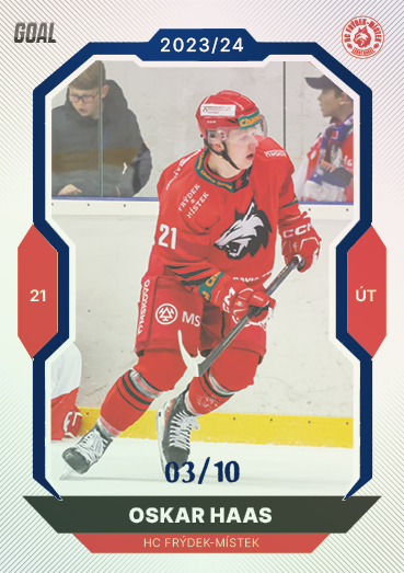Haas Oskar 23-24 GOAL Cards Chance liga Blue #318